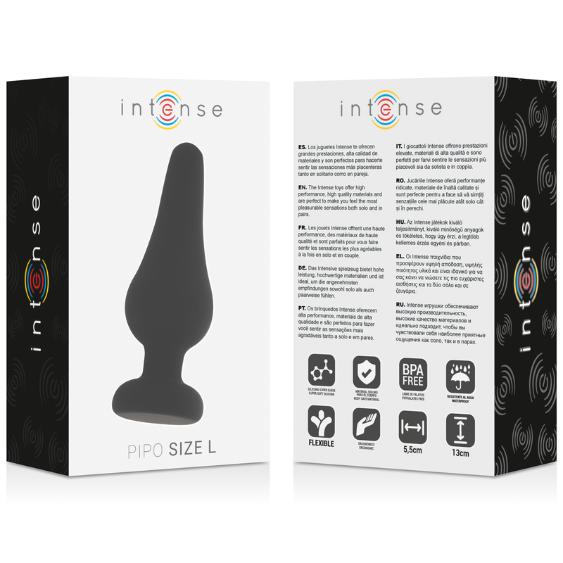 Pipo L – Plug Anale in Silicone Nero 13 cm