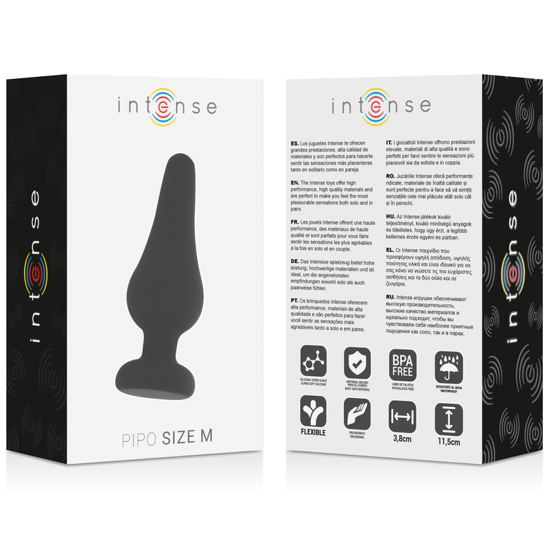 Plug Anale Pipo M Silicone Nero 11 cm