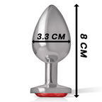 Plug Anale in Metallo con Cristallo Rosso Misura M