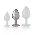 Plug Anale in Metallo con Cristallo Rosso Misura M