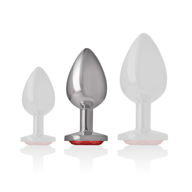 Plug Anale in Metallo con Cristallo Rosso Misura M