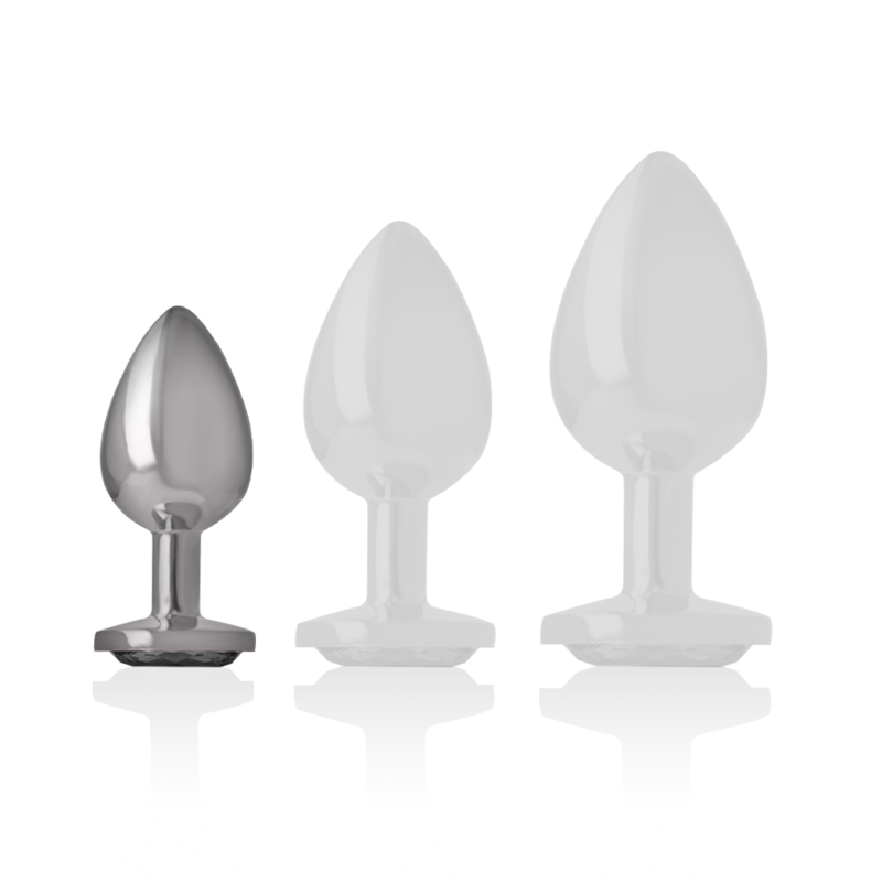 Plug in Metallo con Cristallo Nero – Taglia S