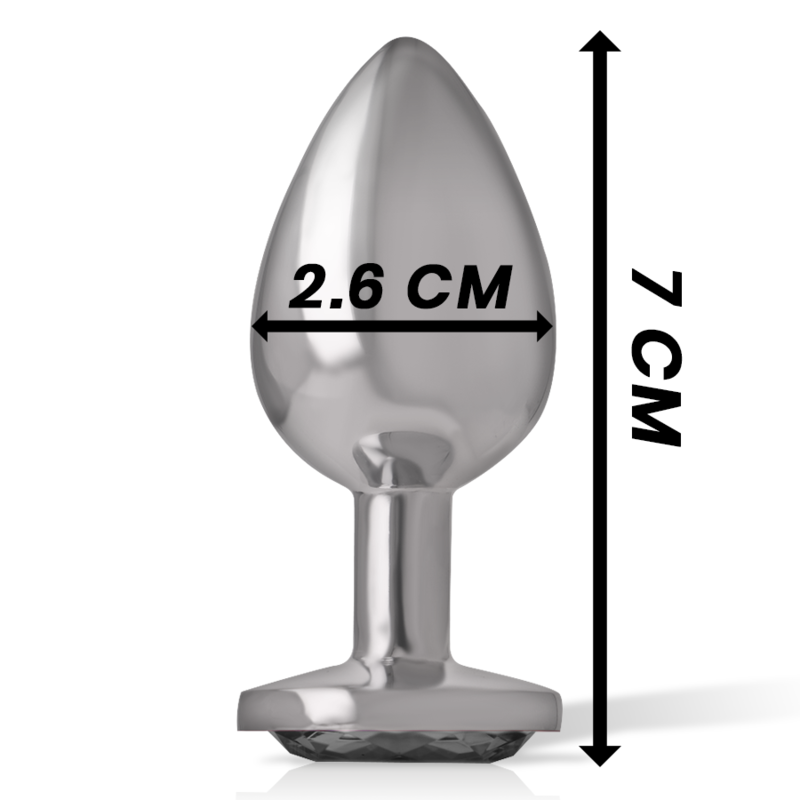 Plug in Metallo con Cristallo Nero – Taglia S