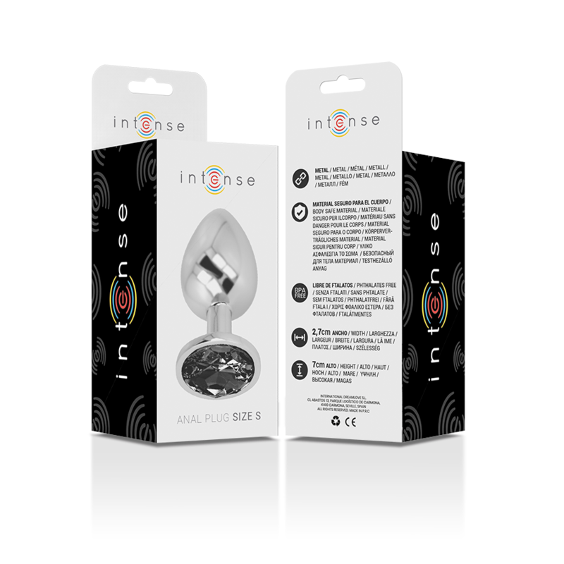 Plug in Metallo con Cristallo Nero – Taglia S