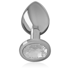 Plug Anale in Metallo Alluminio con Cristallo Argento Taglia M
