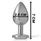 Plug Anale in Metallo Alluminio con Cristallo Argento Misura S