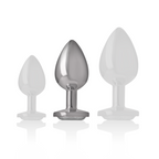 Plug Anale in Metallo Alluminio con Cristallo Argento Taglia M