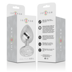 Plug Anale in Metallo Alluminio con Cristallo Argento Misura L