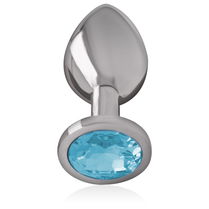 Plug Anale in Metallo Alluminio con Cristallo Blu Taglia S