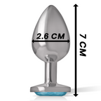 Plug Anale in Metallo Alluminio con Cristallo Blu Taglia S