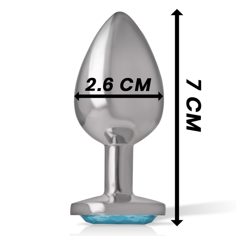 Plug Anale in Metallo Alluminio con Cristallo Blu Taglia S