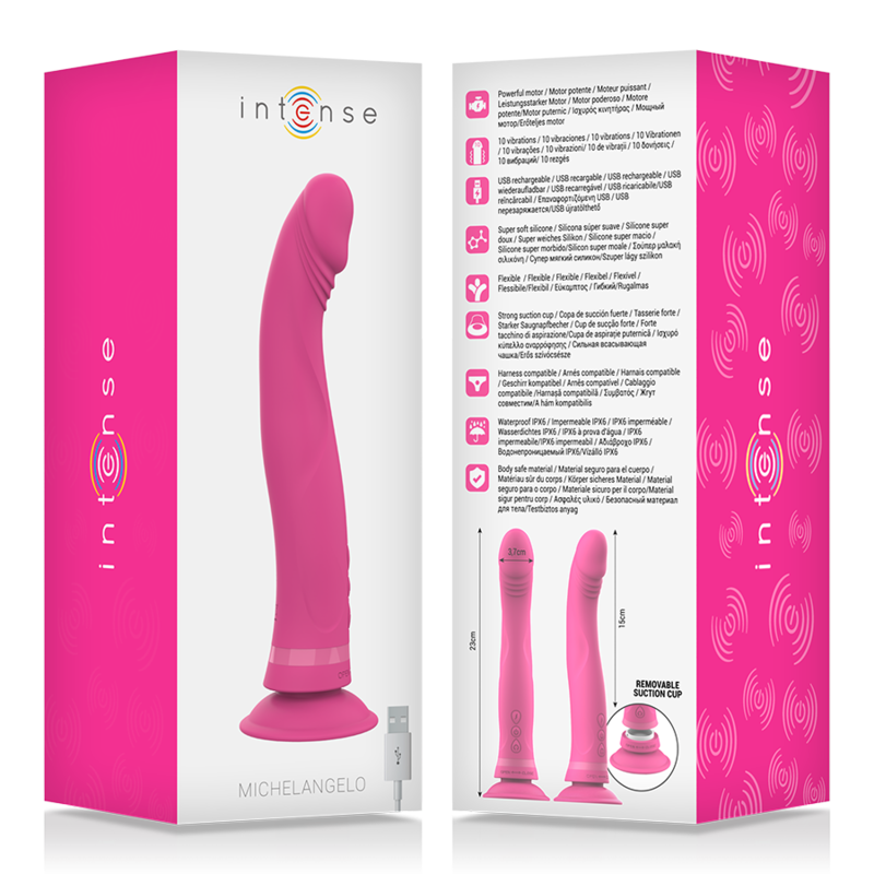 Dildo Vibratore in Silicone Rosa Michelangelo