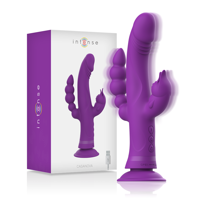 Vibratore in Silicone Casanova Rabbit Triplo Motore Viola