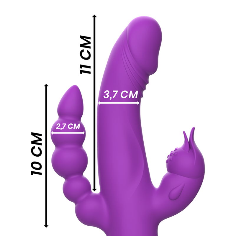 Vibratore in Silicone Casanova Rabbit Triplo Motore Viola