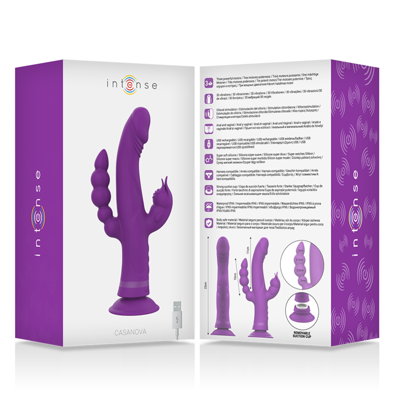 Vibratore in Silicone Casanova Rabbit Triplo Motore Viola
