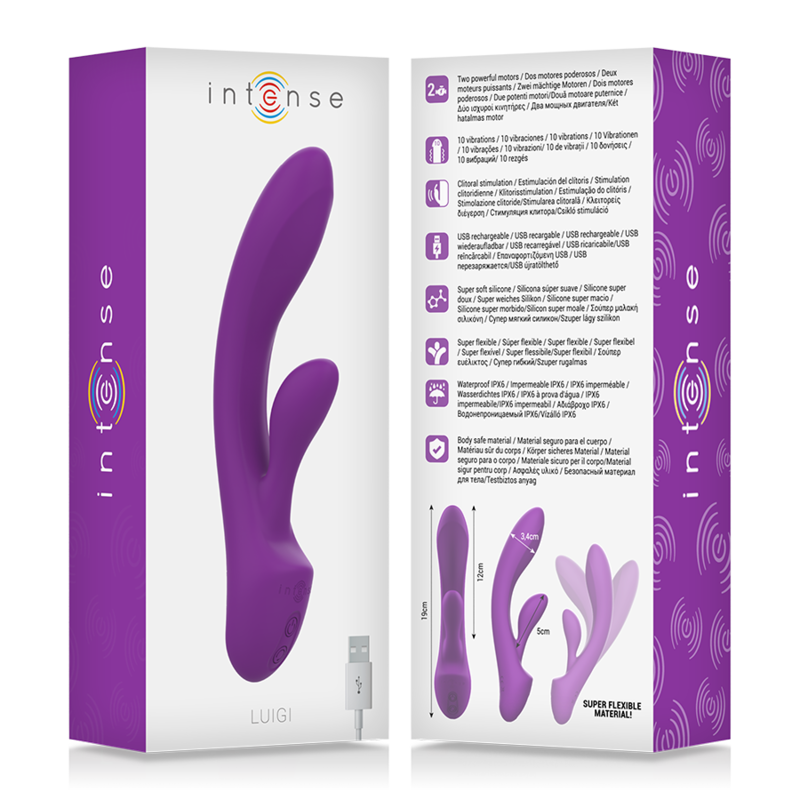 Vibratore Luigi Rabbit Silicone Liquido Viola
