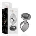 Plug Anale in Metallo Alluminio con Vetro Nero Taglia L