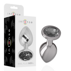 Plug Anale in Metallo Alluminio con Vetro Nero Taglia L