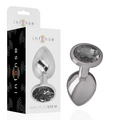 Plug Anale in Metallo Alluminio con Vetro Nero Taglia M