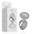 Plug Anale in Metallo Alluminio con Cristallo Argento Misura L