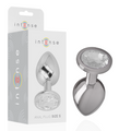 Plug Anale in Metallo Alluminio con Cristallo Argento Misura S