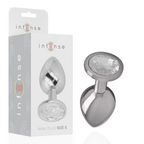 Plug Anale in Metallo Alluminio con Cristallo Argento Misura S