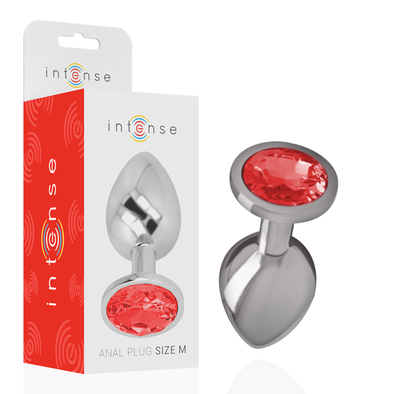 Plug Anale in Metallo con Cristallo Rosso Misura M