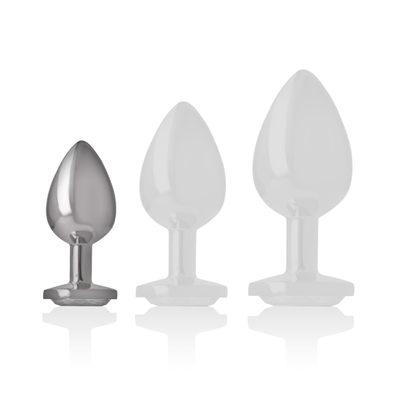 Plug Anale in Metallo Alluminio con Cuore Bianco Taglia S