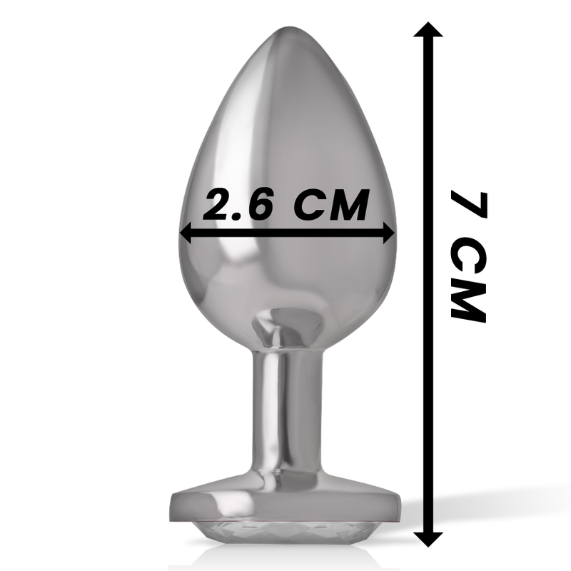 Plug Anale in Metallo Alluminio con Cuore Bianco Taglia S