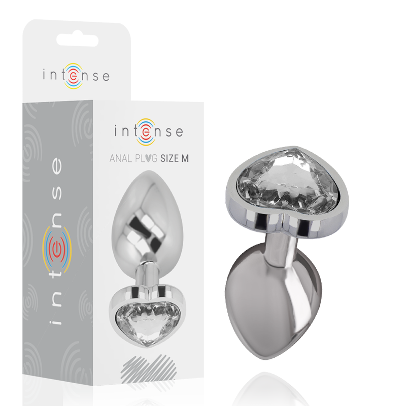 Plug Anale in Metallo Alluminio Cuore Bianco Taglia M