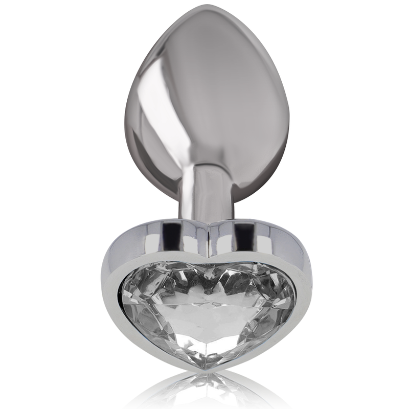 Plug Anale in Metallo Alluminio Cuore Bianco Taglia M