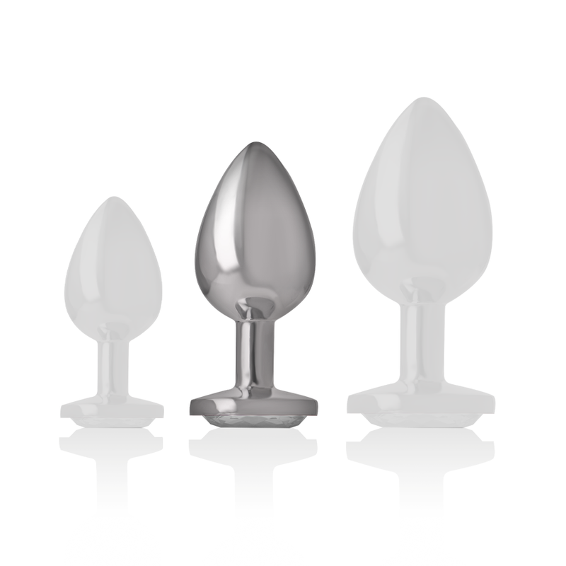 Plug Anale in Metallo Alluminio Cuore Bianco Taglia M