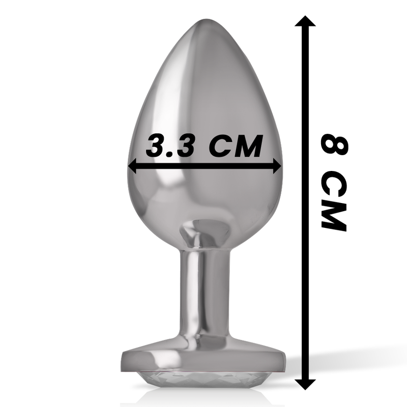 Plug Anale in Metallo Alluminio Cuore Bianco Taglia M