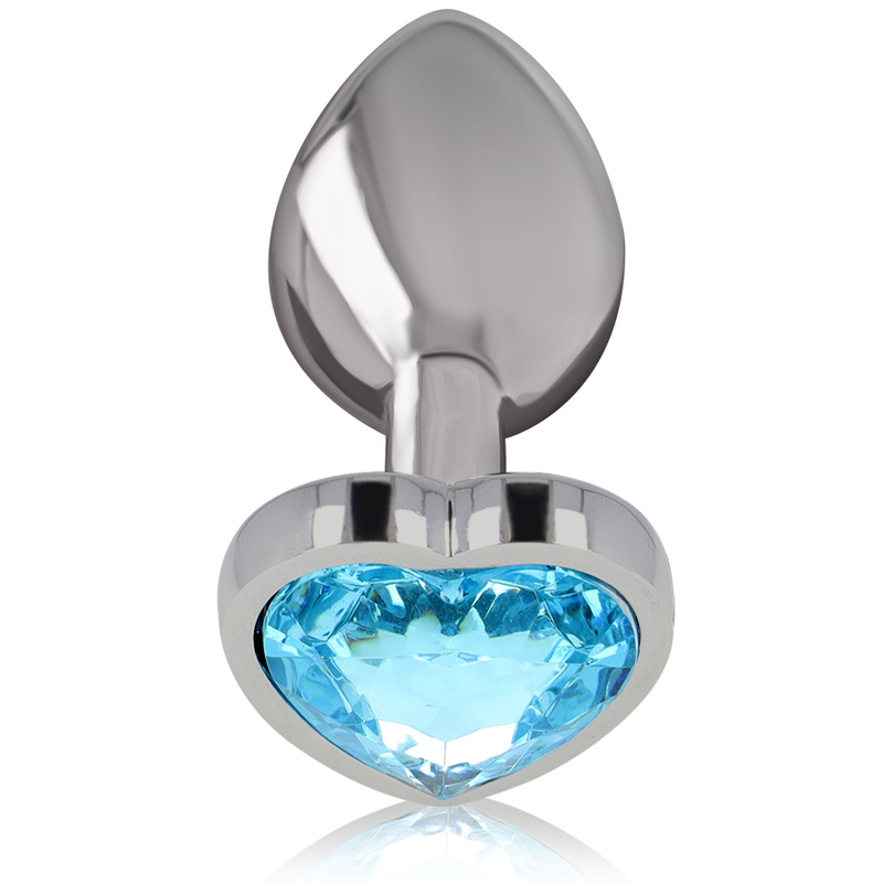 Plug Anale in Metallo Alluminio Cuore Blu Taglia S