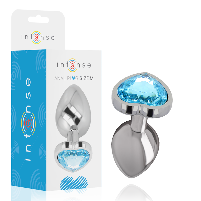 Plug Anale in Metallo Alluminio Cuore Blu Taglia M