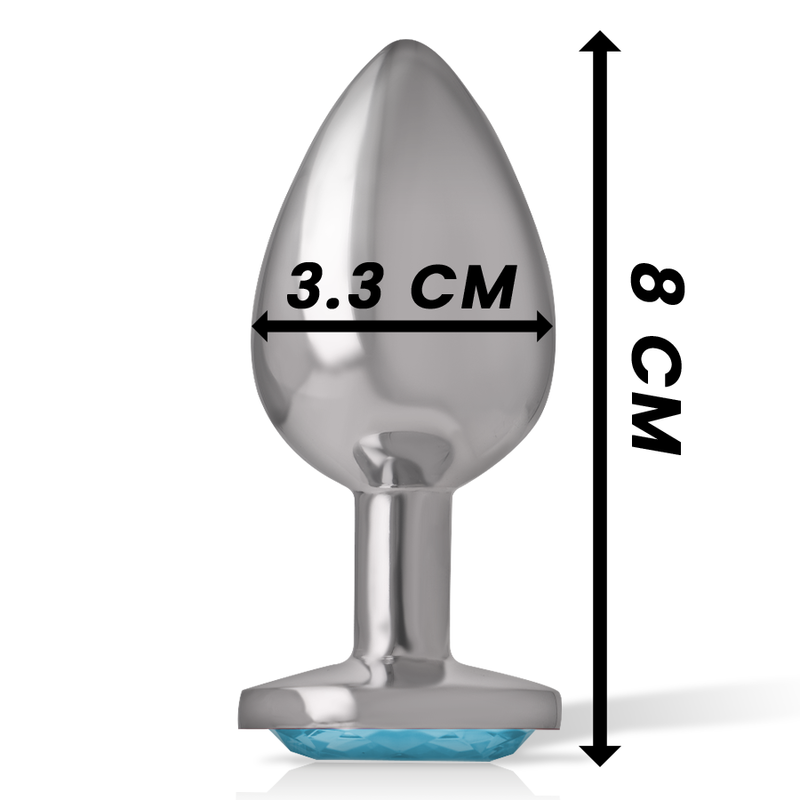 Plug Anale in Metallo Alluminio Cuore Blu Taglia M