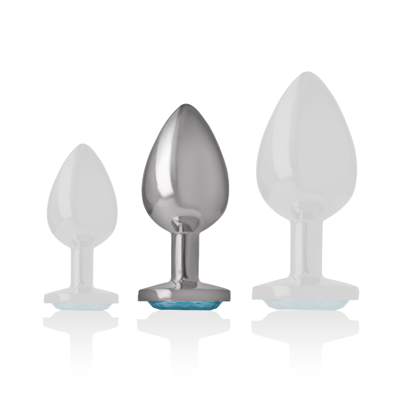 Plug Anale in Metallo Alluminio Cuore Blu Taglia M