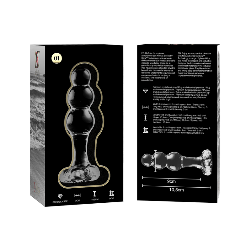 Nebula by Ibiza – Model 1 | Plug Anale in Vetro Borosilicato Trasparente 10,5 cm