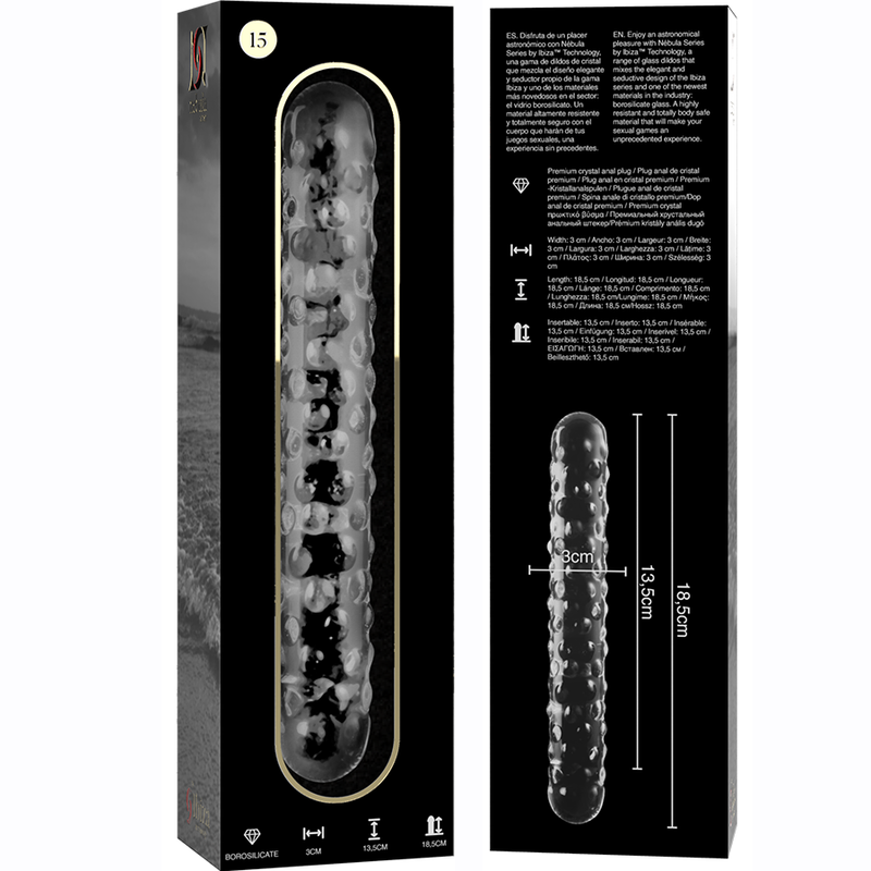Nebula by Ibiza – Model 15 | Dildo in Vetro Borosilicato Trasparente 18,5 cm