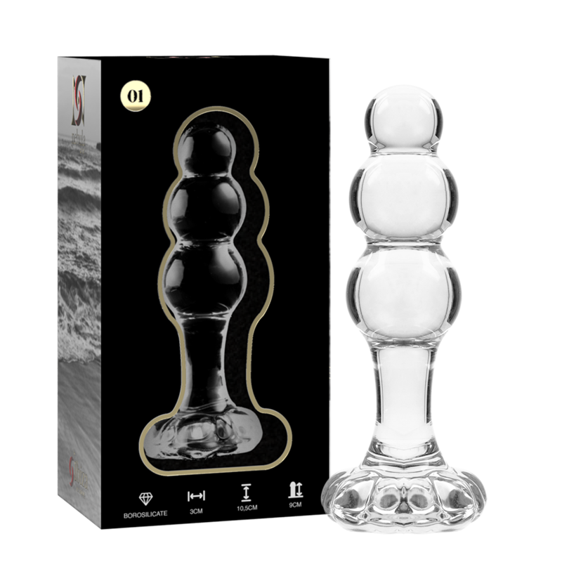 Nebula Model 1, plug anale in vetro borosilicato trasparente 10,5 cm