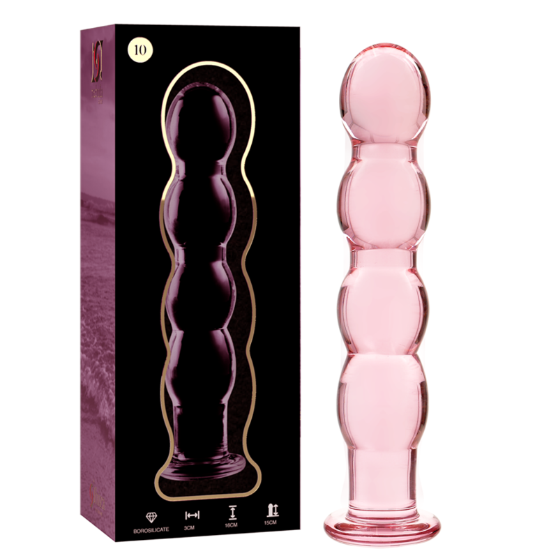 Nebula Model 10, dildo in vetro borosilicato rosa 16,5 cm