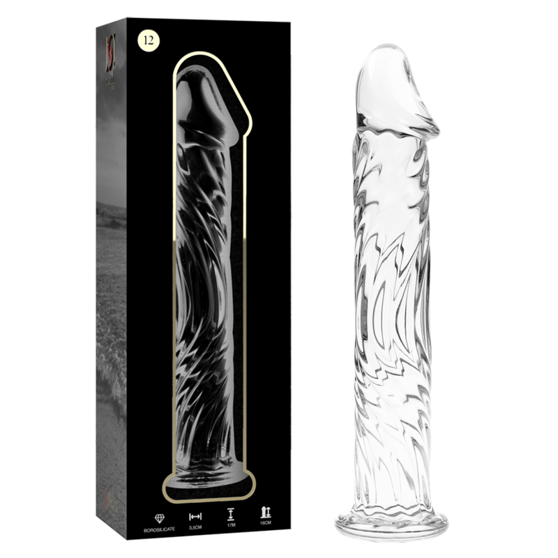 Nebula Model 12, dildo in vetro borosilicato trasparente 17 cm