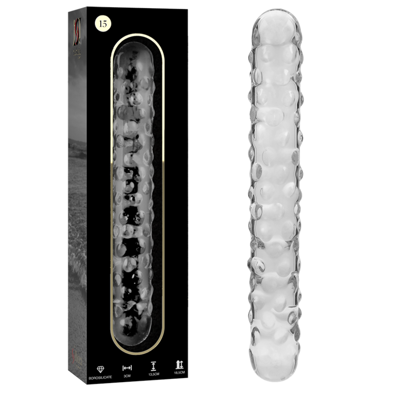 Nebula Model 15, dildo in vetro borosilicato trasparente 18,5 cm