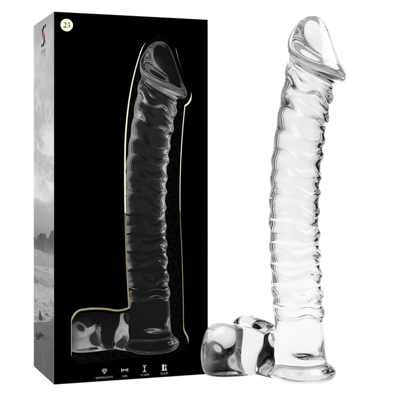 Nebula Model 23, dildo in vetro borosilicato trasparente 21,5 cm
