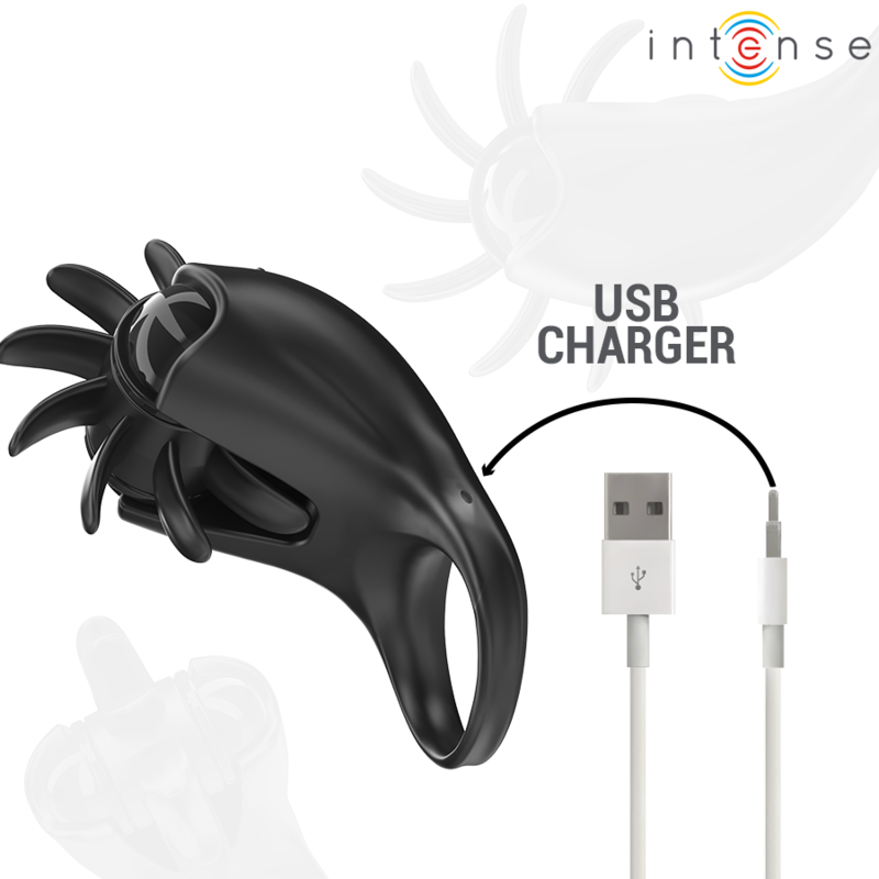 Mabel – Anello Vibrante con Stimolatore Clitorideo Nero