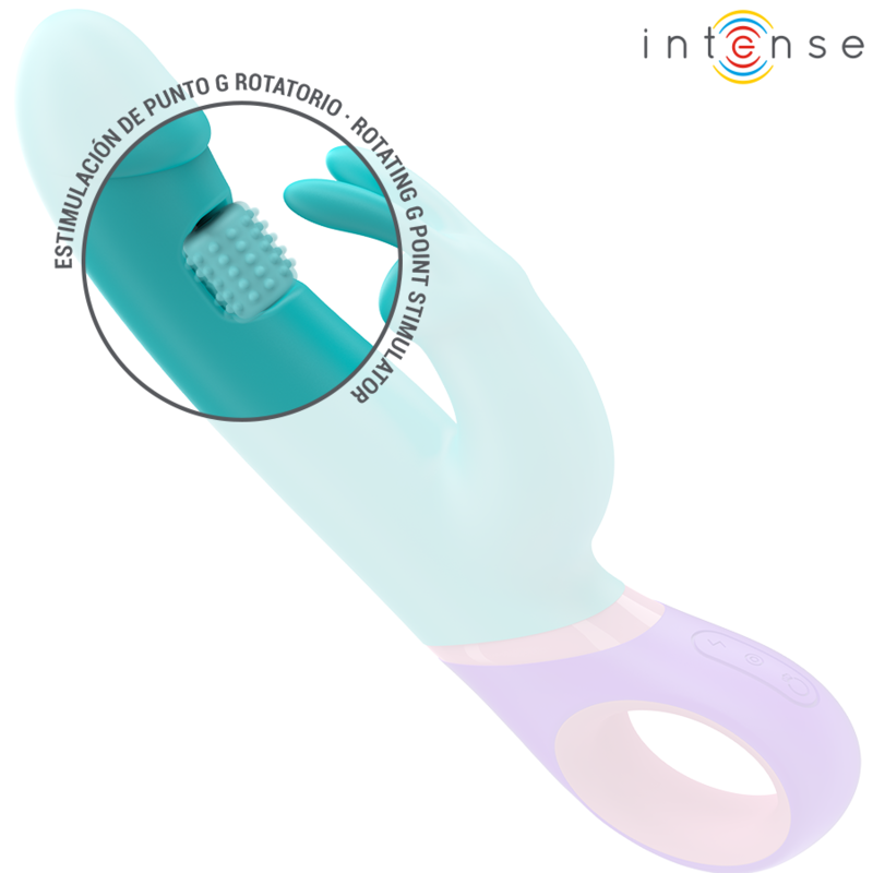 Monica – Vibratore Rabbit con Stimolatore G-Spot Rotante Blu