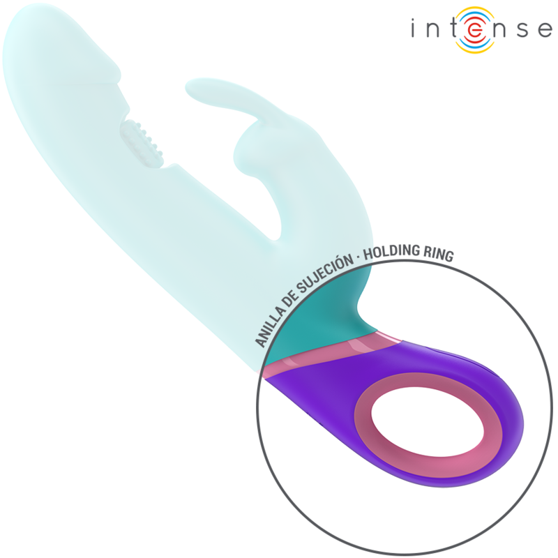 Monica – Vibratore Rabbit con Stimolatore G-Spot Rotante Blu