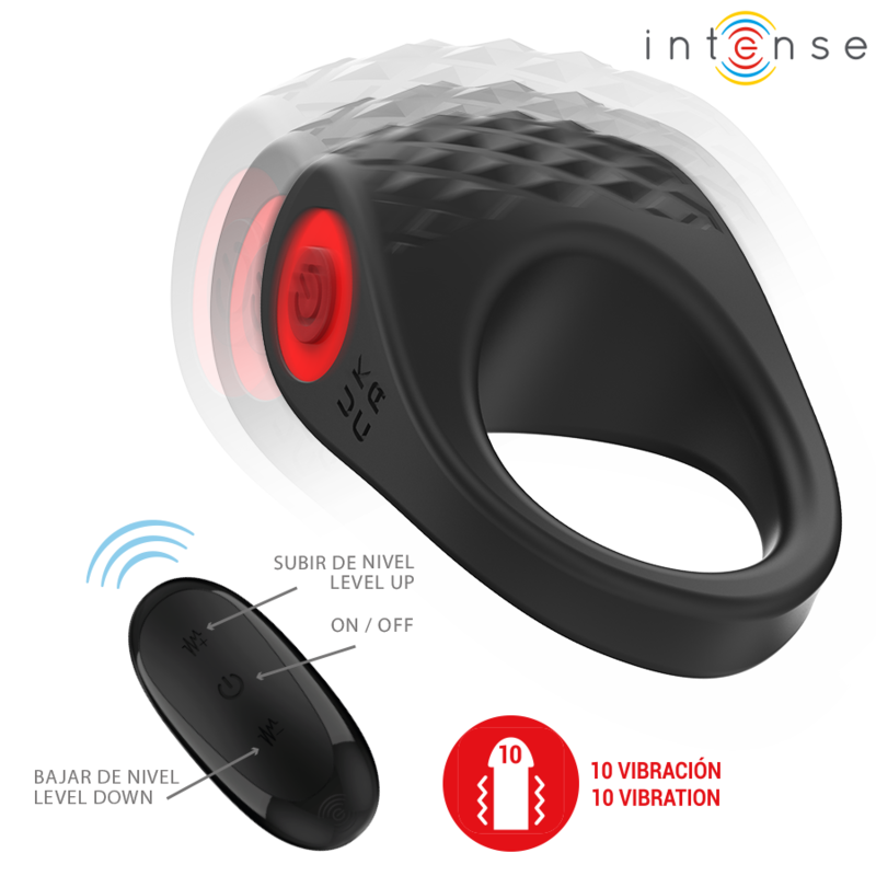 Clover – Vibratore Anello per Pene 10 Vibrazioni Nero