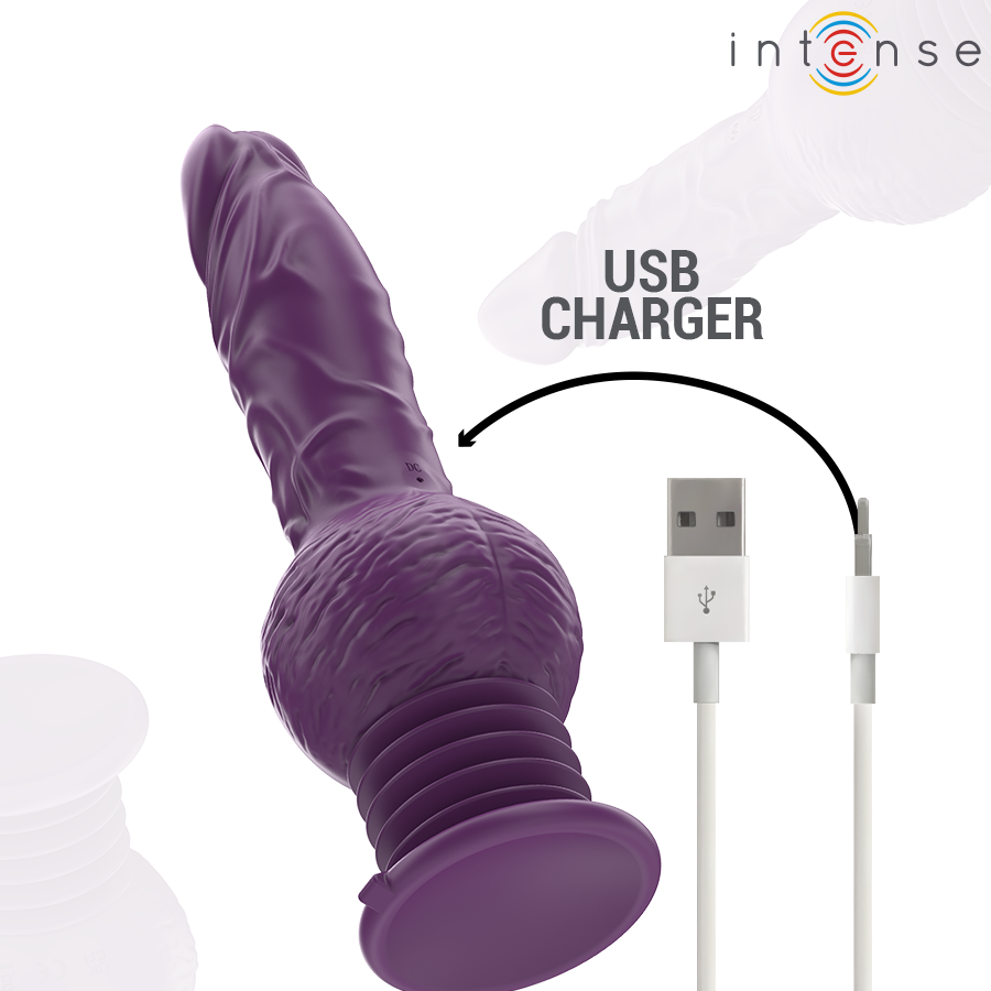 Vibratore Multifunzione Tatum con Vibrazione su e Giù 24 cm Viola