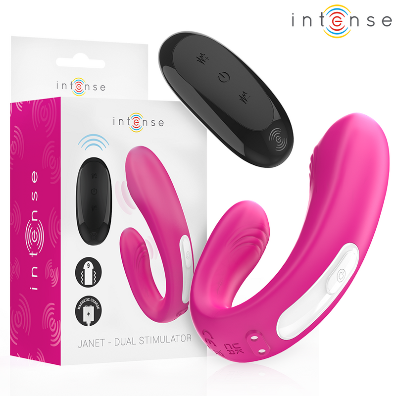 Janet – Dual Stimolatore e Vibratore a Forma di U con Telecomando Rosa